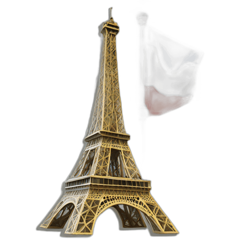 Tour Eiffel avec au sommet un drapeau algérien emoji