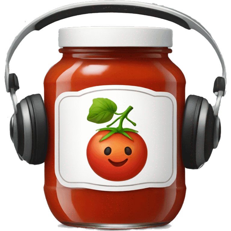 tomato sauce jar with headphones emoji