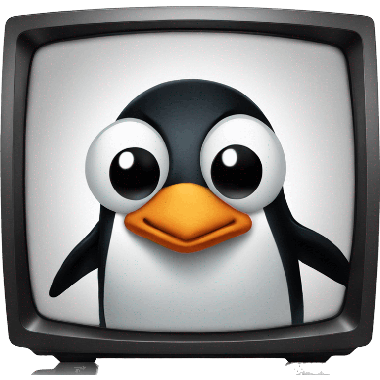 penguin on a tv emoji