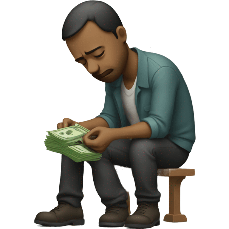 sad man with money emoji