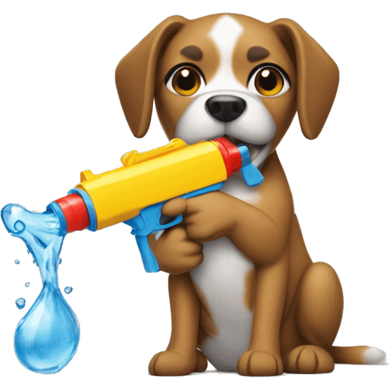 Dog with water gun  emoji