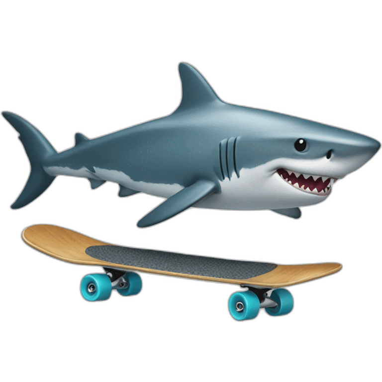 shark on a skateboard emoji