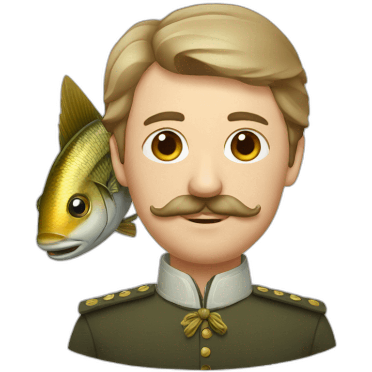 russian moustache husband with fish emoji