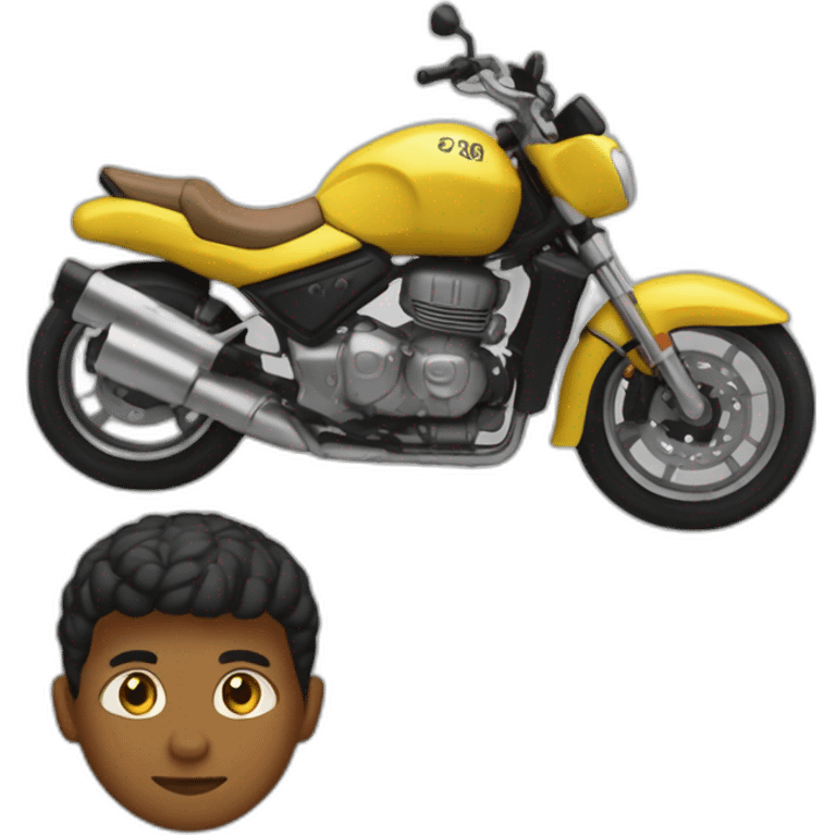 Dénis Sassou ngueso sur une moto emoji