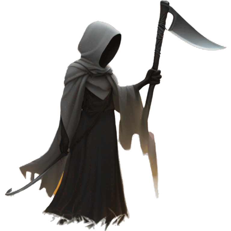 Death with a scythe and setting sun emoji