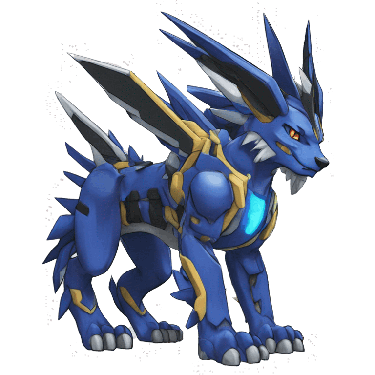  Cool Edgy Digimon-Fakemon-WereGarurumon-WarGreymon with edgy markings full body emoji