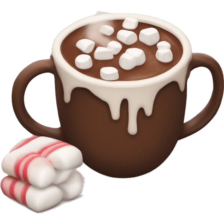 Hot chocolate with marshmallows Christmas themed  emoji