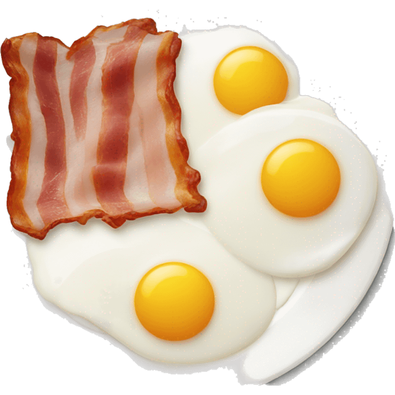 Bacon and eggs on a plate emoji emoji