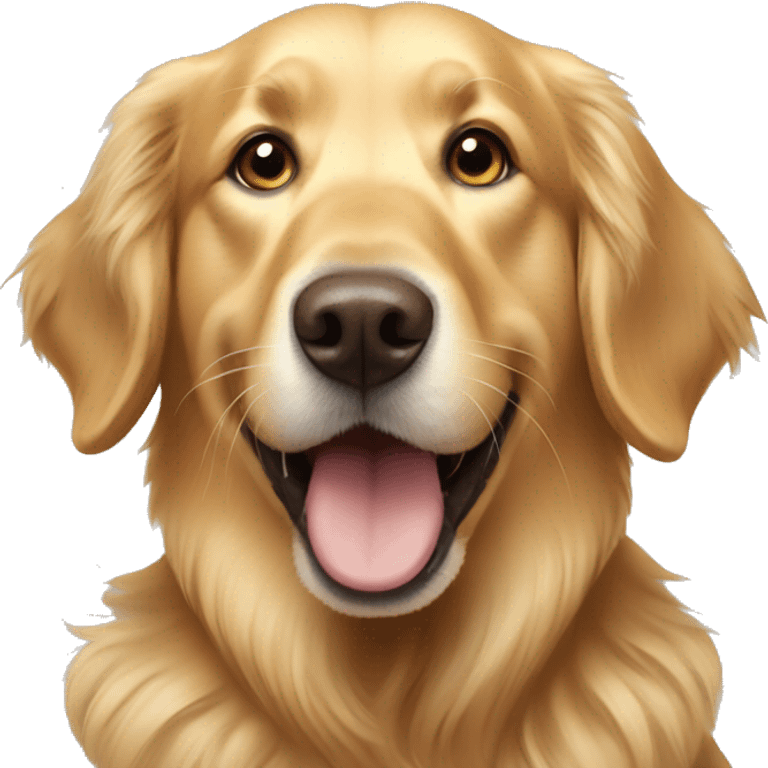 Silly golden retriever emoji