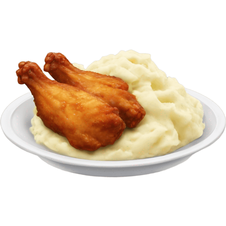 Chicken wings and mashed potatoes emoji