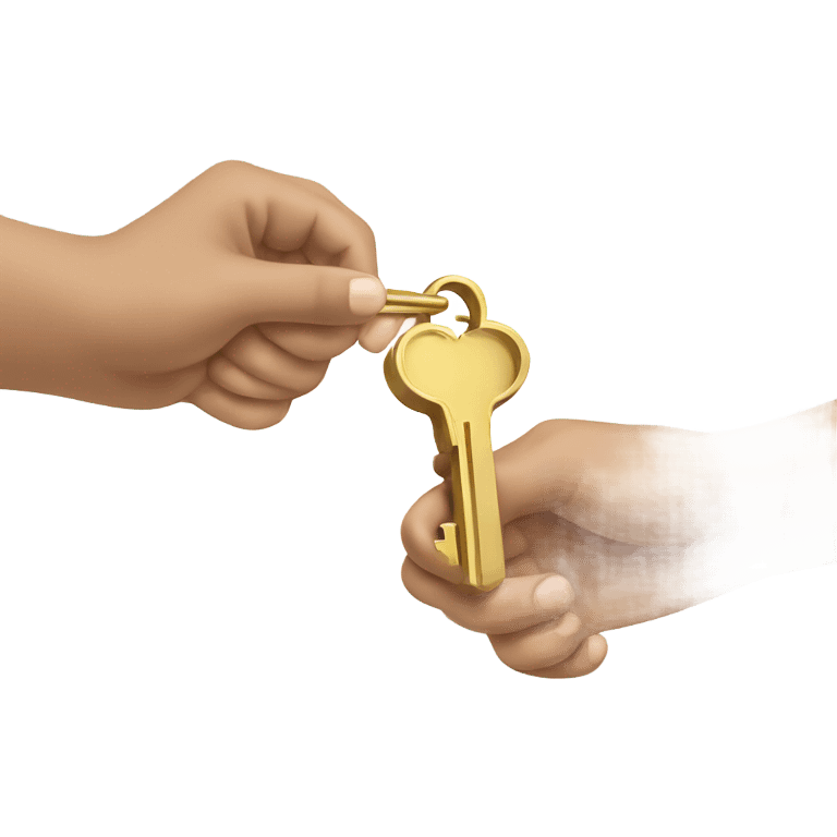 Hands holding elegant key emoji