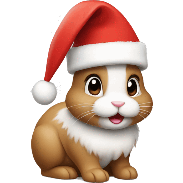 Bunny with Christmas hat emoji