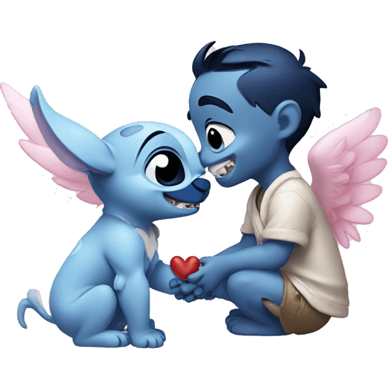 Angel and stitch love emoji