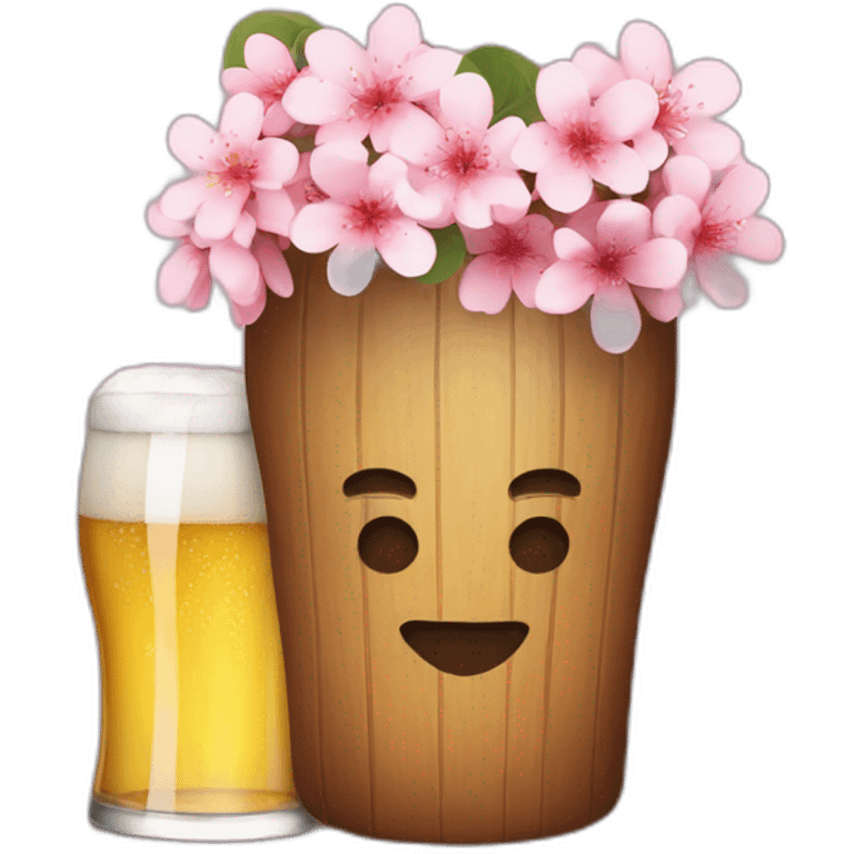 Sakura qui boit une bière  emoji