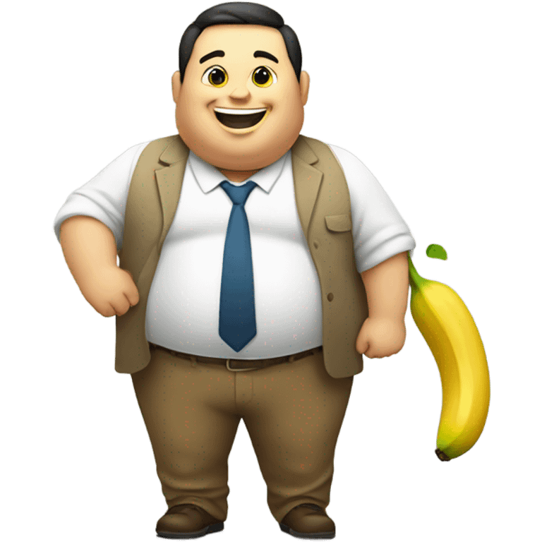 Fat guy holding banana emoji