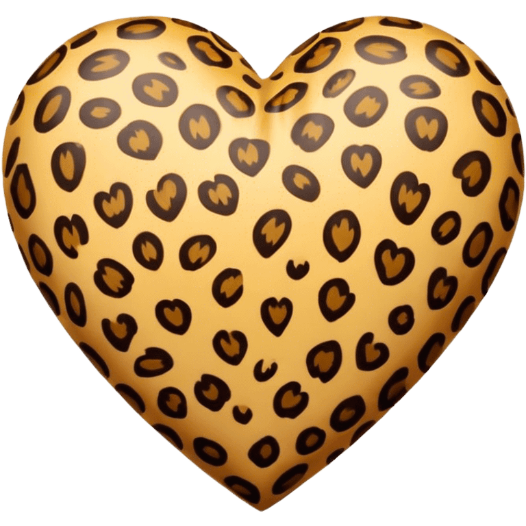 Leopard print heart  emoji