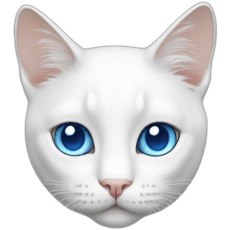 White cat blue eyes emoji