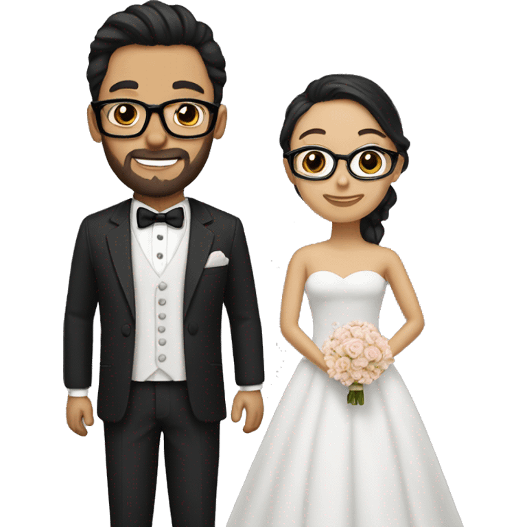 groom with Dark hair mullet and beard and glasses emoji