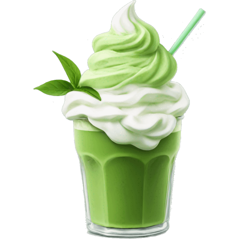 Iced matcha with whipped cream  emoji