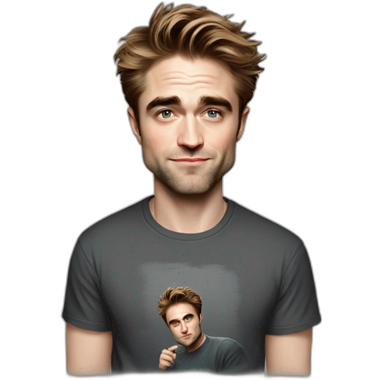 robert-pattinson cartoon wearing tee emoji