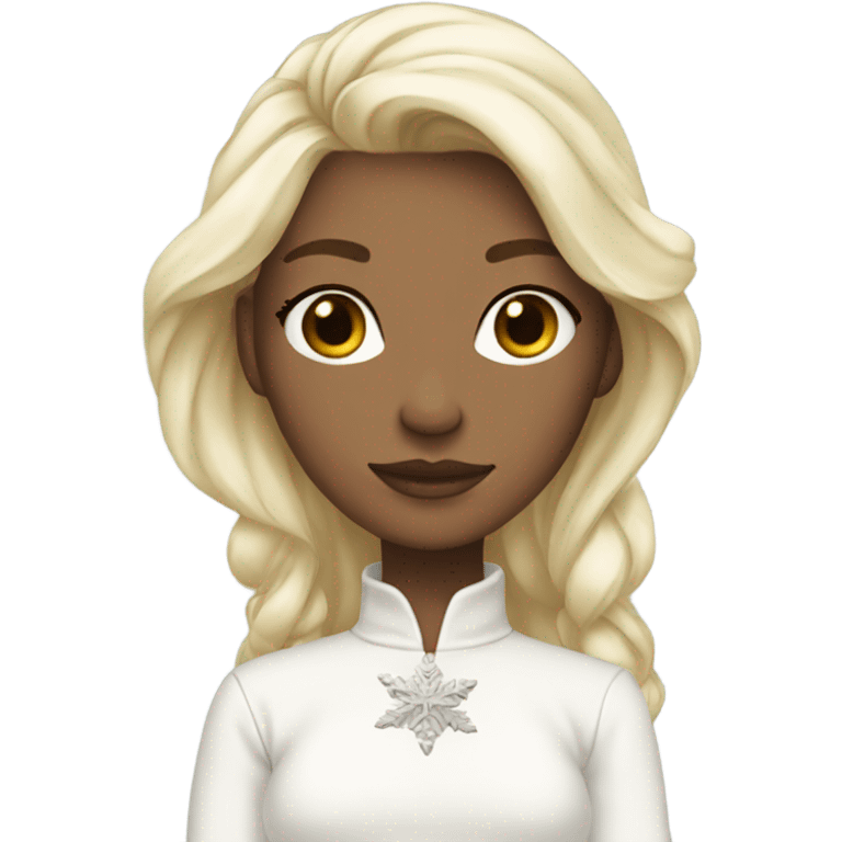 Winter white outfit blond princess  emoji