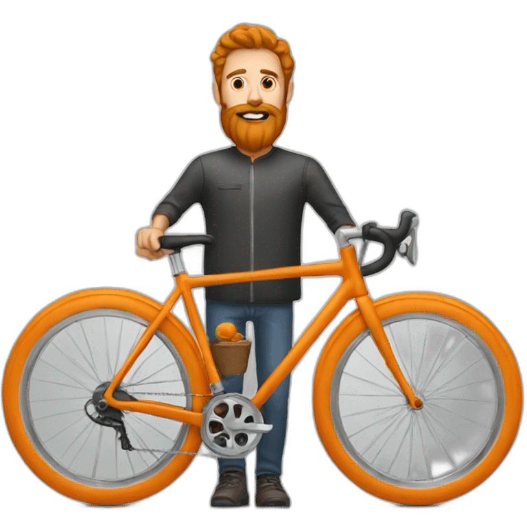 a man with a beard on an orange bike emoji