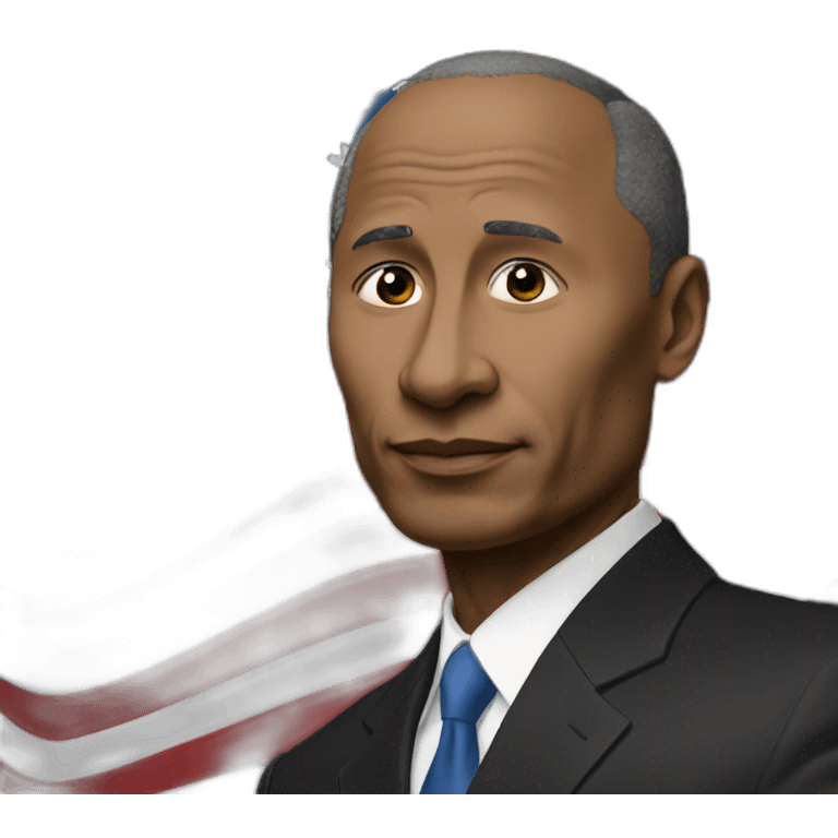 black putin near usa flag emoji