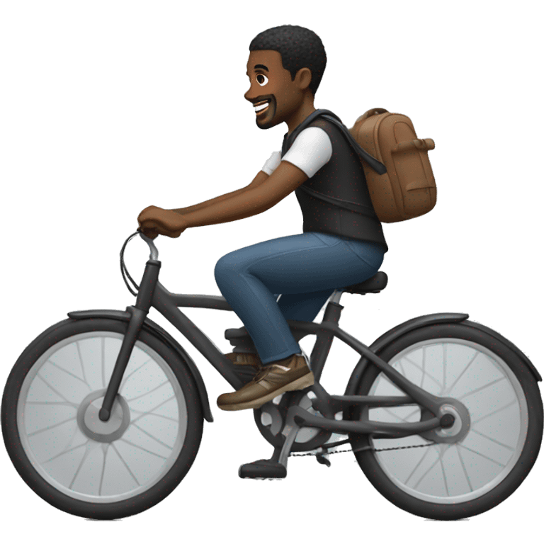 black man ridin e bike emoji