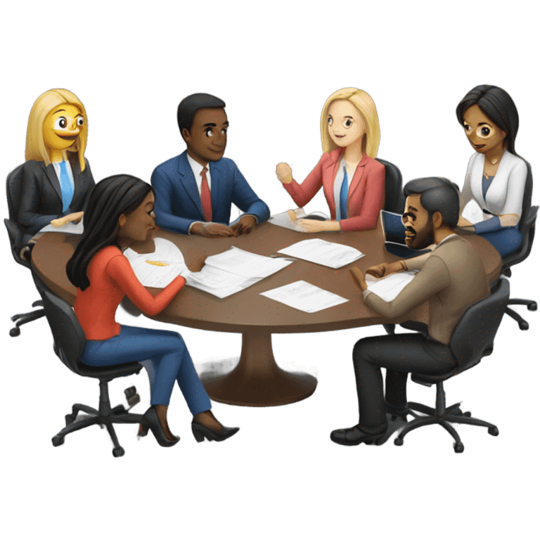 office meeting at a table emoji