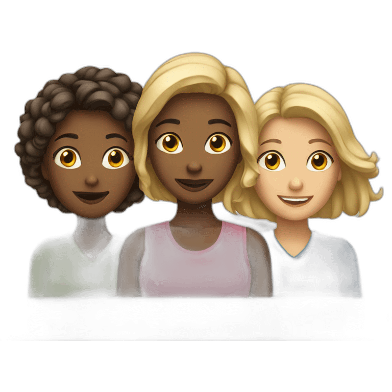 Three female friends  emoji