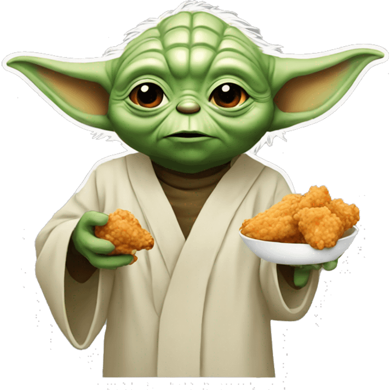 Yoda eating fried Chicken emoji