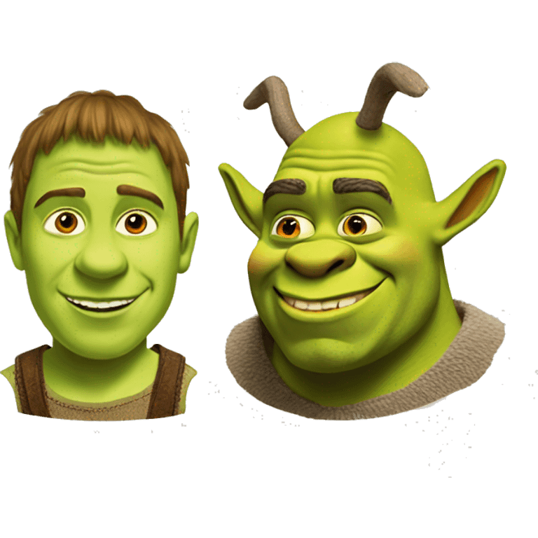 Shrek and donkey on a beech emoji