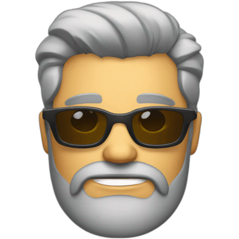 a gentleman, beard, sunglasses, slicked grey hair, cool, looking angry emoji