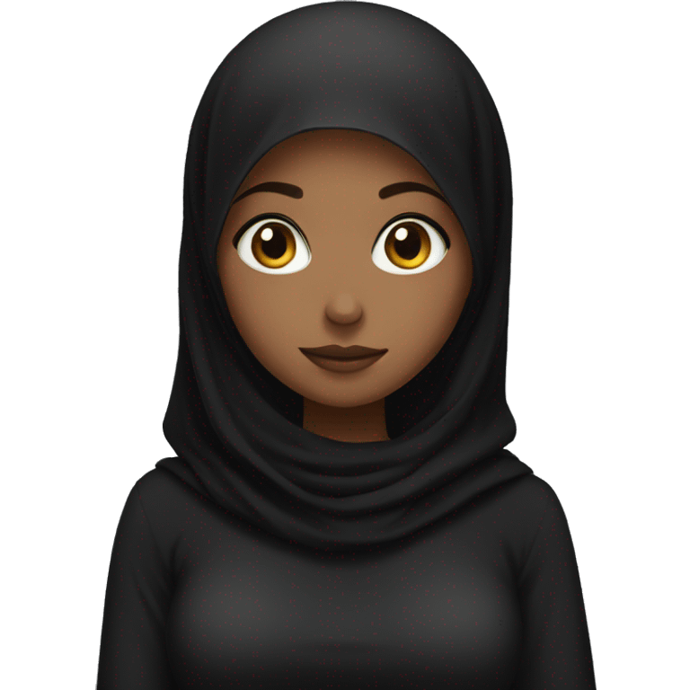 Black hijab girl with a black hijab is upset emoji