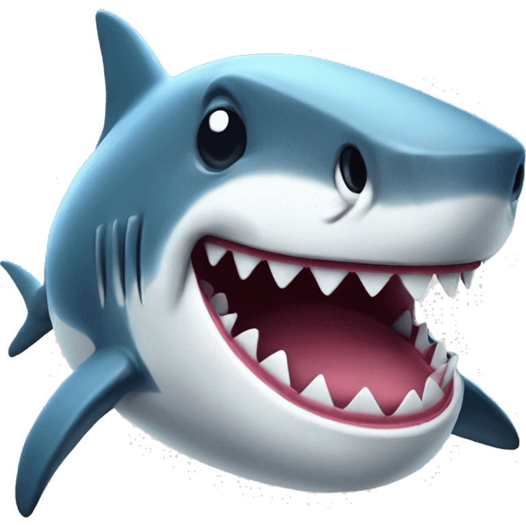 a happy shark emoji