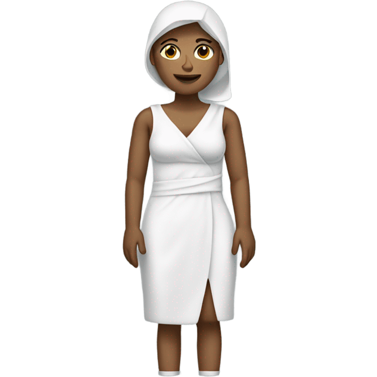 White Woman wearing a dress with Knees with bandages  emoji