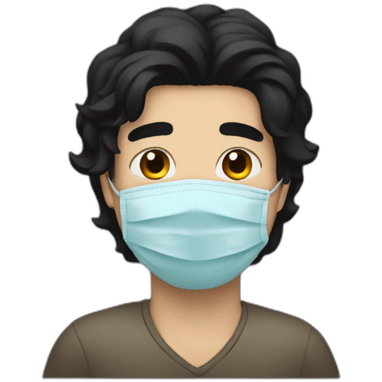 A man with black hair and wearing a mask  emoji