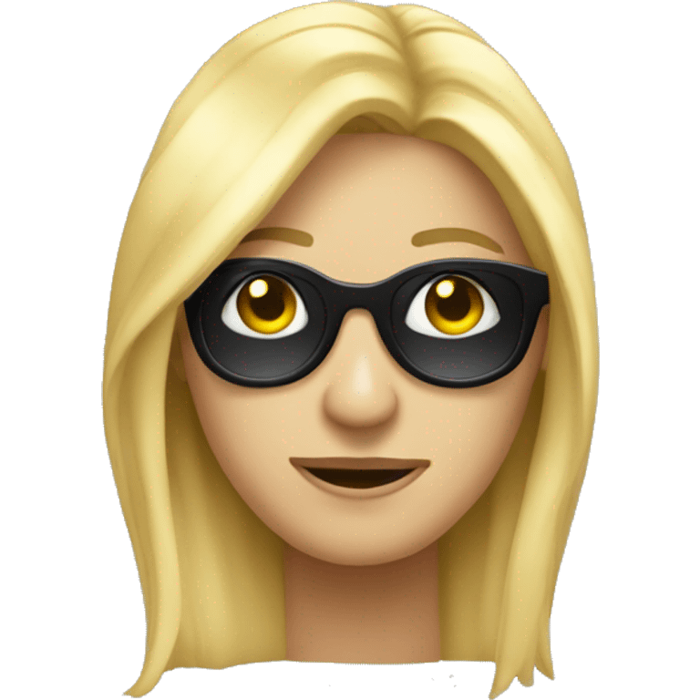 Emoji de una cantante rubia con lentes de sol emoji