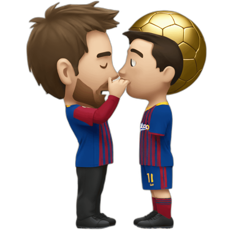 Messi kissing the golden ball emoji