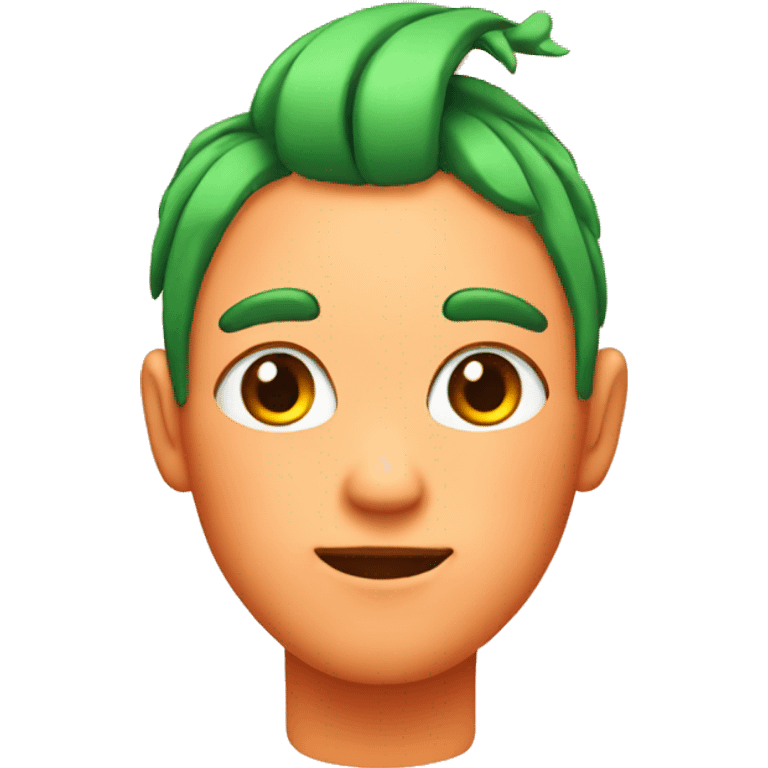 Peach with green hair emoji