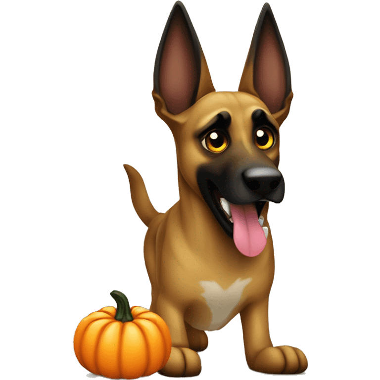 malinois run pumpkin scary spooky halloween emoji