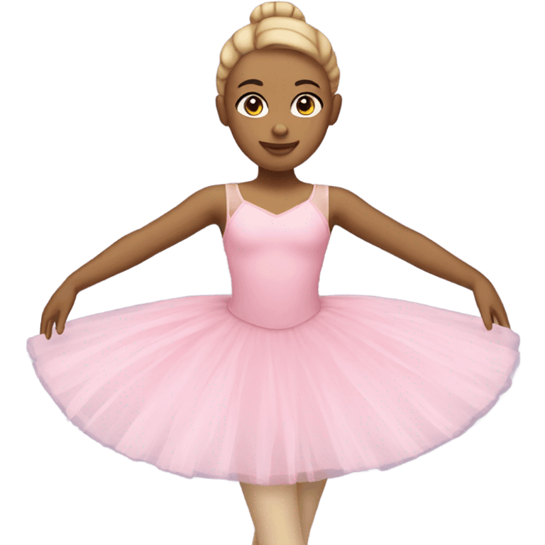 Pink Ballerina with light skin emoji