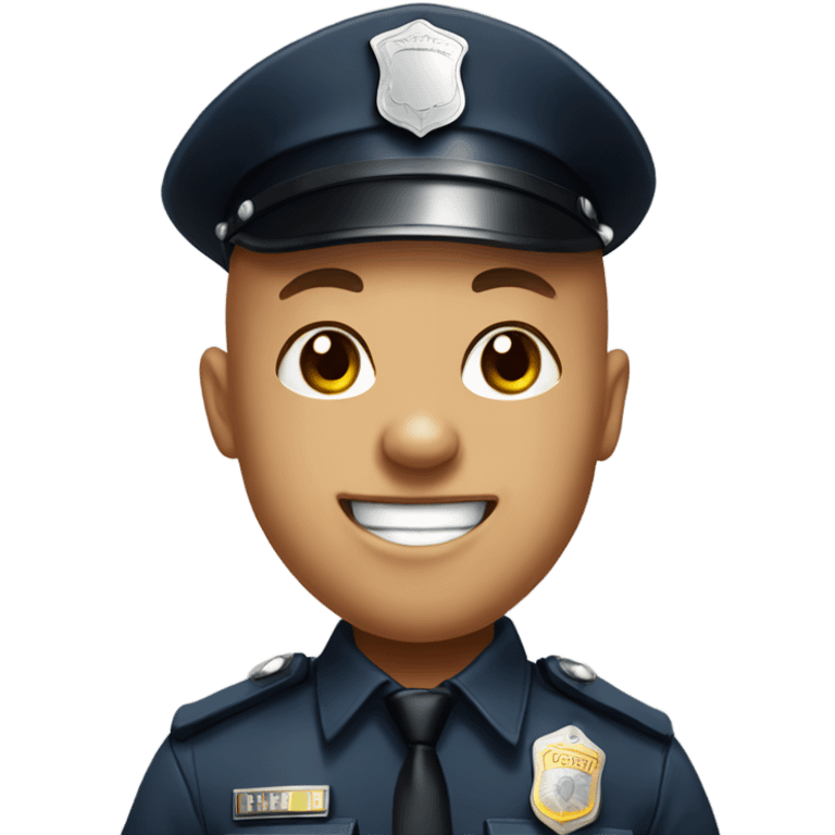 bald police officer tongue out portrait emoji