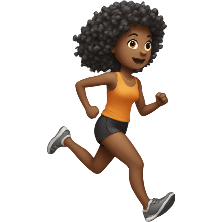 Curly girl running emoji