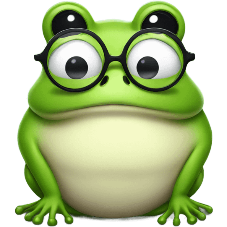 Fat frog with glasses emoji