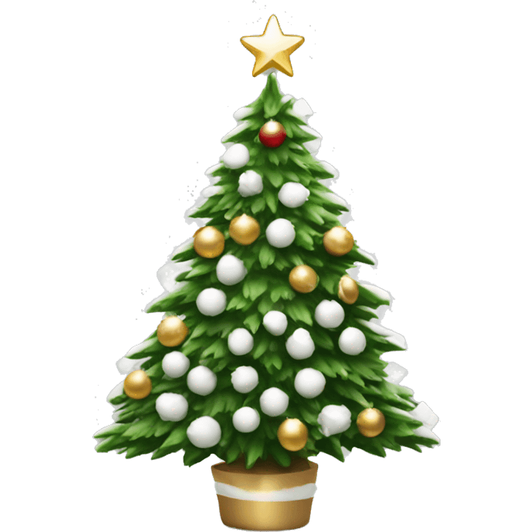 ￼Christmas tree with white decoration emoji