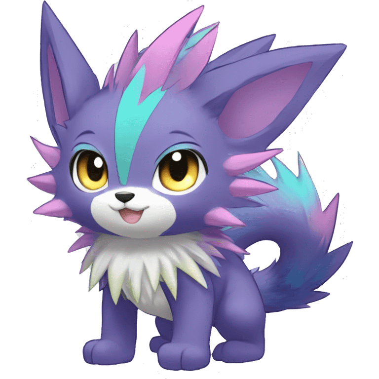 Anthro Scalie Spiky Cool Edgy Magical Shiny Colorful Pastel Sparkle Kemono-style Chibi Fantasy-Animal-Fakémon-Pokémon-Hybrid Fur Sona Aesthetic Full Body emoji