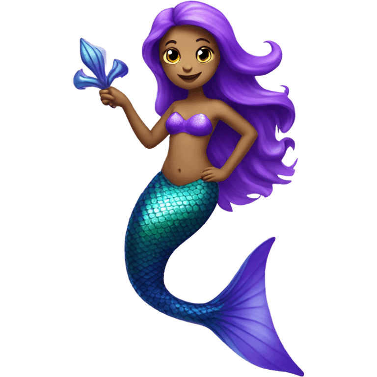 Mermaid with purple tail emoji