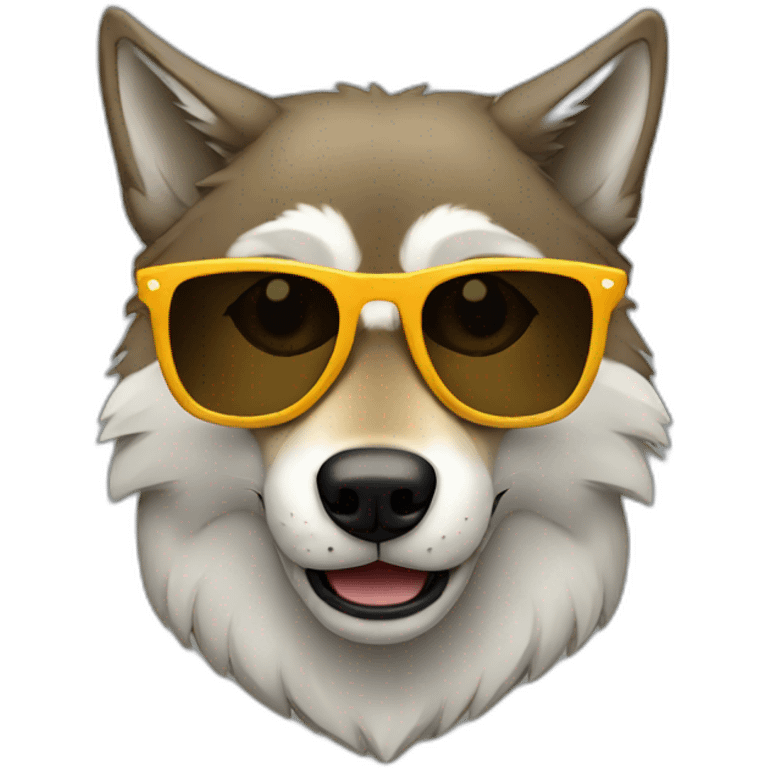 wolf with sunglasses emoji