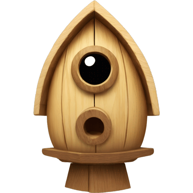 Wooden spaceship birdhouse emoji